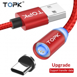 TOPK najnowszy ulepszony 18 W magnetyczny kabel USB typu C 3A szybkiego ładowania typu C szybkie ładowanie synchronizacja danych