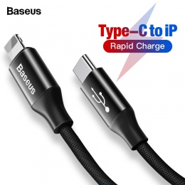 Baseus USB typu C do kabla USB do iPhone Xs Max Xr X 8 7 6 6 s Plus 5 5S se szybka synchronizacja danych typu c PD ładowarka Ada