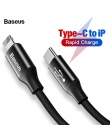 Baseus USB typu C do kabla USB do iPhone Xs Max Xr X 8 7 6 6 s Plus 5 5S se szybka synchronizacja danych typu c PD ładowarka Ada