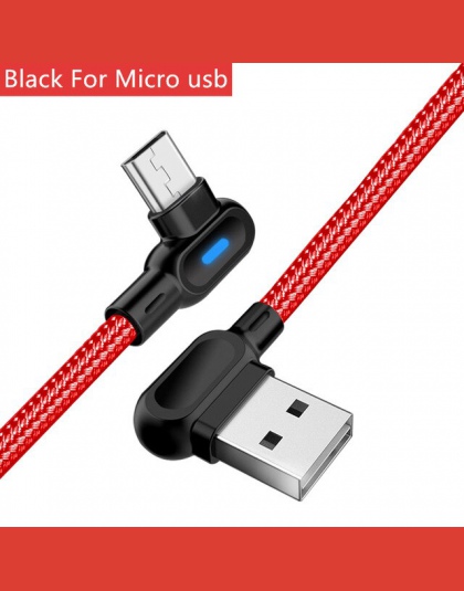 OLAF Micro USB typu C kabel 90 stopni szybkie ładowanie kabel USB do transmisji danych dla Samsung S9 S10 Xiaomi Huawei LG HTC M