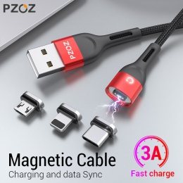 PZOZ kabel magnetyczny Micro USB C szybki adapter do ładowania Microusb typu C magnes ładowarka typu C kabel dla iPhone Samsung 