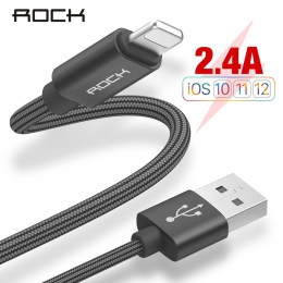 ROCK kabel USB dla iPhone X 8 7 6 6 S Plus 5 5S SE szybkie ładowanie oświetlenie kabel do synchronizacji przewód danych przewód 