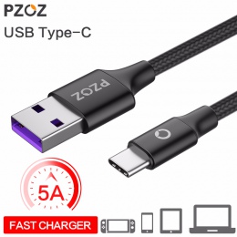 PZOZ 5A USB typu C kabel do szybkiego ładowania typu C USB C dla Huawei P20 P10 P9 Mate 20 pro 10 Nova 2 s xiaomi ładowarka USB-