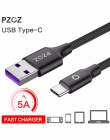 PZOZ 5A USB typu C kabel do szybkiego ładowania typu C USB C dla Huawei P20 P10 P9 Mate 20 pro 10 Nova 2 s xiaomi ładowarka USB-