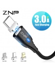 ZNP kabel magnetyczny Micro USB typu C dla iPhone oświetlenie kabel 1 M 3A kabel szybkiego ładowania typu C Samsung ładowarka ma