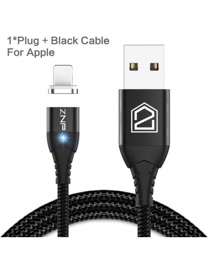 ZNP kabel magnetyczny Micro USB typu C dla iPhone oświetlenie kabel 1 M 3A kabel szybkiego ładowania typu C Samsung ładowarka ma