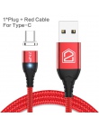 ZNP kabel magnetyczny Micro USB typu C dla iPhone oświetlenie kabel 1 M 3A kabel szybkiego ładowania typu C Samsung ładowarka ma