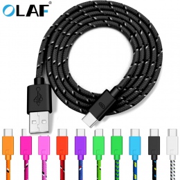 OLAF szybkiego ładowania typu C USB C mobilny kable telefoniczne nylonowy pleciony kabel 0.5 M/1 M/2 M USB C kabel 3 M szybka ła