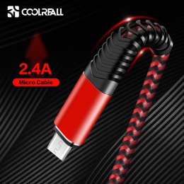 Coolreall 2.4A kabel Micro USB szybkie ładowanie USB kabel do transmisji danych Nylon przewód do synchronizacji dla Samsung Huaw