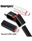 GARAS ponownie kabel USB do iPhone/Micro USB/typ C szybka ładowarka kabel do transmisji danych do iPhone/iPad /Xiaomi/Huawei wie