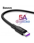 Baseus 5A Supercharge USB typu C kabel do Huawei Mate 20 Mate 20 Pro P20 szybkie ładowanie 3.0 kabel typu C szybkie ładowanie ka