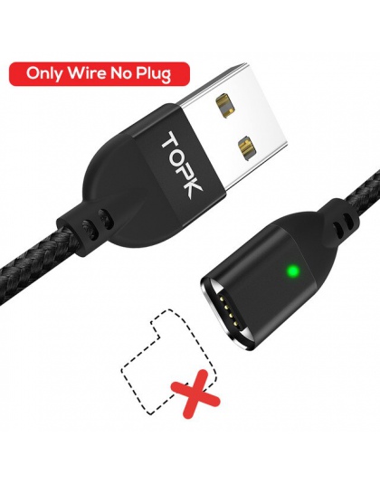 TOPK p-FLine magnetyczny kabel USB C do Samsung Galaxy S9 Plus S8 szybkie ładowanie 3.0 USB typu C szybkie ładowanie danych kabe