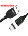 TOPK p-FLine magnetyczny kabel USB C do Samsung Galaxy S9 Plus S8 szybkie ładowanie 3.0 USB typu C szybkie ładowanie danych kabe