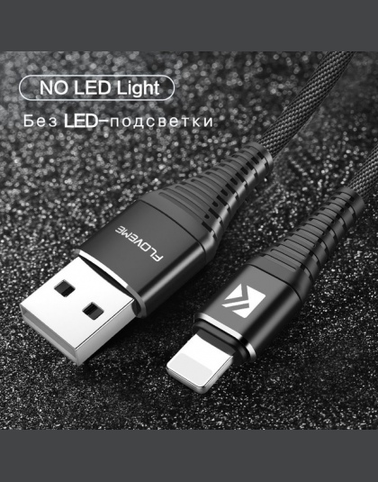 FLOVEME LED kabel USB ładowarka dla iPhone X XS MAX XR 8 7 5 5S se ipad 2A szybkie ładowanie kabel do transmisji danych Adapter 