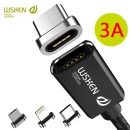 WSKEN X1 magnetyczny przewód ładowania danych kabel magnetyczny dla ładowarka do iPhone’a kabel Micro USB 3A szybkie USB typu C 