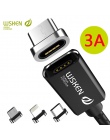 WSKEN X1 magnetyczny przewód ładowania danych kabel magnetyczny dla ładowarka do iPhone’a kabel Micro USB 3A szybkie USB typu C 