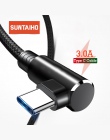 Suntaiho USB typu C kabel do Xiaomi mi 9 mi 9 redmi note 7 Samsung s9 90 stopni kabel USB C przewód szybkoładujący do huawei p20