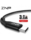 ZNP kabel USB typu C 3.0 szybka ładowarka do Samsunga S10 S9 A50 telefon komórkowy typu C USB do transmisji danych przewód do hu