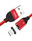 TOPK AM413A szybkie ładowanie kabel magnetyczny dla iPhone Xs Max Xr 8 Plus telefon komórkowy Micro kabel USB i USB typu C kabel