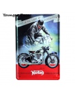 Retro BSA motocykli złota gwiazda metalowa płyta Norton Scout plakietka emaliowana Vintage Metal plakat garażu klub Pub Bar deko