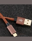 Kabel Micro USB 1 M Premium skórzany pleciony kabel do Samsung Xiaomi Huawei Android przewody szybkie ładowanie danych telefonu 