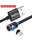 TOPK L 1 m 2 m 90 stopni L typ kabel magnetyczny kabel Micro USB i USB typu C kabel LED kabel magnetyczny do ładowania dla iPhon