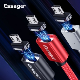 Essager Micro USB kabel magnetyczny ładowarka do Samsunga Xiaomi Huawei LG 2.4A szybkie ładowanie magnes ładowania przewód danyc