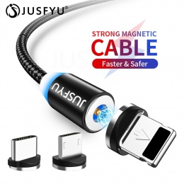 Kabel magnetyczny Micro USB typu C dla iPhone X Xs Max Samsung S9 S8 dla Xiaomi ładowania Nylon pleciony magnes ładowarka Cabos 