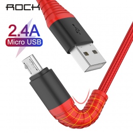 ROCK o wysokiej wytrzymałości kabel Micro USB do Samsung Xiaomi LG USB szybkie ładowanie danych pleciony ładowarka telefonu z sy