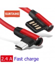 Suntaiho 90 stopni ładowania kabel Micro USB 2.4A dla Samsung kabel USB dla Xiaomi Tablet kabli nokia 8 dwustronne kabel z wtycz