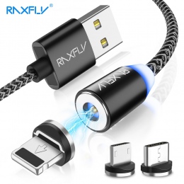 RAXFLY magnetyczny ładowania oświetlenie kabel dla iPhone X XS magnes ładowarka kabel USB Micro USB typu C kabel do Xiaomi Redmi