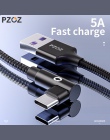 PZOZ 5A kabel usb c USB typu C 90 stopni szybkie ładowanie dla Huawei P20 P10 Mate 20 Pro 10 nova 2 s ładowarka usb c dane typu 