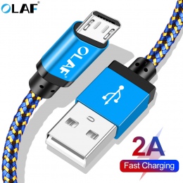 OLAF kabel Micro USB 1 M/2 M/3 M pleciony synchronizacja danych USB przewód do Samsung S7 Xiaomi Huawei LG HTC szybkie ładowanie