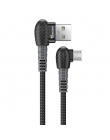 TIEGEM kabel Micro USB 2.4A szybkie ładowanie kabel 90 stopni telefon komórkowy kabel USB dla Samsung Xiaomi Huawei Android 0.3 