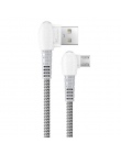 TIEGEM kabel Micro USB 2.4A szybkie ładowanie kabel 90 stopni telefon komórkowy kabel USB dla Samsung Xiaomi Huawei Android 0.3 