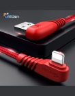 TIEGEM przewód Usb z wtyczką kątową 90° dla iPhone X 8 7 6 5 6 s plus kabel do szybkiego ładowania kabel do telefonu komórkowego