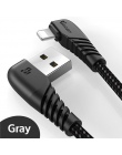 TIEGEM przewód Usb z wtyczką kątową 90° dla iPhone X 8 7 6 5 6 s plus kabel do szybkiego ładowania kabel do telefonu komórkowego