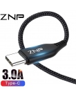 ZNP kabel USB typu C do Samsung S10 S9 S8 Mate 20 Pro 3A szybkie ładowanie USB danych typu C kabel do Redmi Note 7 Pro ładowarka