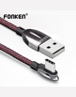 FONKEN 3A szybkie ładowanie typu C kabel USB 90 stopni USB C zginać gry kabel do ładowania ładowarka do telefonów z systemem And