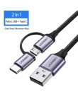 Ugreen 3 w 1 kabel USB do iPhone Xs Max 8 7 plus 2.4A szybkie ładowanie Micro USB typu C kabel do Samsung S10 S9 S8 Plus przewód