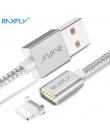 RAXFLY kabel magnetyczny dla iPhone X XS Max 8 7 Plus przewód ładowania oświetlenie do kabla USB do iPhone 6 S LED z magnesem ła