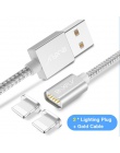 RAXFLY kabel magnetyczny dla iPhone X XS Max 8 7 Plus przewód ładowania oświetlenie do kabla USB do iPhone 6 S LED z magnesem ła