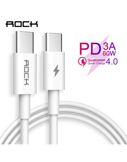 ROCK USB typu C do kabla USB C do Samsung Galaxy S9 Plus uwaga 9 wsparcie PD 60 W QC4.0 3A szybkie ładowanie kabel do USB-C łado