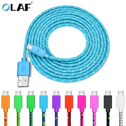 OLAF kabel Micro USB 1 m 2 m 3 m pleciony z nylonu szybki kabel ładowania do Samsunga Huawei Xiaomi komórkowego z systemem Andro