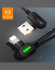 Mcdodo przewód USB z wtyczką kątową 90° dla iPhone XS MAX XR X 6 6 s 7 8 szybki kabel ładowania USB kabel typu C kabel do transm