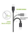 Suntaiho kabel USB do oświetlenia kabel do iphone 8 Plus XS MAX USB Nylon kabel do ładowania danych dla iphone X 6 s 7 plus XR ł