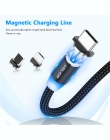 USLION magnetyczny micro USB kabel do Samsung S10 S9 ładowania typu c ładowania dla iPhone XS XR 8 7 ładowarka magnetyczna kable