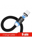 USLION magnetyczny micro USB kabel do Samsung S10 S9 ładowania typu c ładowania dla iPhone XS XR 8 7 ładowarka magnetyczna kable