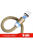 USLION magnetyczny micro USB kabel do Samsung S10 S9 ładowania typu c ładowania dla iPhone XS XR 8 7 ładowarka magnetyczna kable