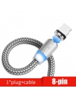 USLION magnetyczny micro USB kabel do Samsung S10 S9 ładowania typu c ładowania dla iPhone XS XR 8 7 ładowarka magnetyczna kable